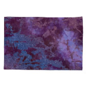 深いレッドパープルーブルーグラデーショングリッター大理石 枕カバー (裏面-左)