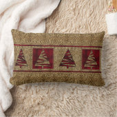 深いレッドヒュズウィズチータープリント ランバークッション (ブランケット)