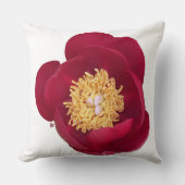 深いレッドピーニー装飾用クッション クッション (正面)