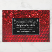 深いレッドフェイクグリッターライト材料 フードラベル (シングルラベル)