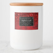 深いレッドフェイクグリッターライト材料 フードラベル (正面)