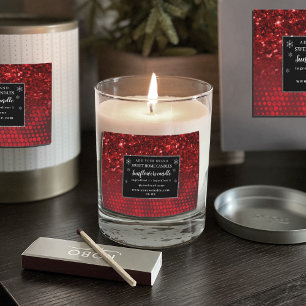 深いレッドフェイクグリッターライト材料 フードラベル