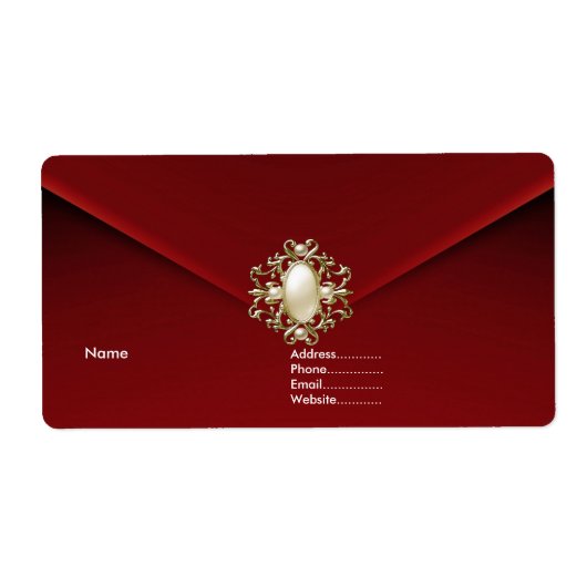 深いレッドベルベットパールジュエル ラベル (正面)