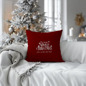 深いレッドメリークリスマス クッション