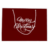 深いレッドメリークリスマス ラージペーパーバッグ (裏面)