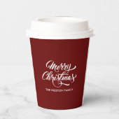 深いレッドメリークリスマス 紙コップ (裏面)
