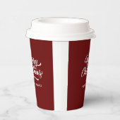 深いレッドメリークリスマス 紙コップ (右)