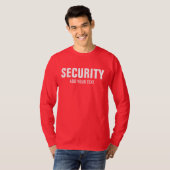 深いレッドメンズ両面長袖セキュリティ Tシャツ (正面フル)