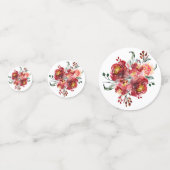 深いレッドモダンガーデンフラワーブーケ コンフェッティ (正面)