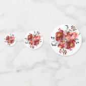 深いレッドモダンガーデンフラワーブーケ コンフェッティ (裏面)