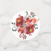 深いレッドモダンガーデンフラワーブーケ コンフェッティ (スモール正面)