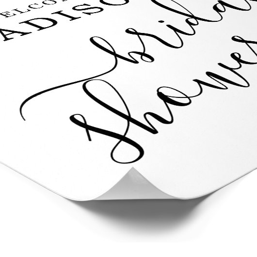 深いレッドローズフローラウェルカムブライダルシャワー標識 ポスター (角)