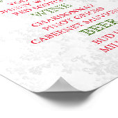 深いレッドローズフローラ結婚ズ – バーメニュー ポスター (角)