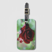 深いレッドローズラゲッジタグ ラゲッジタグ (正面縦)
