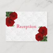 深いレッドローズ結婚フローラズ – 披露宴 エンクロージャーカード (裏面)