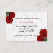 深いレッドローズ結婚フローラズ – 披露宴 エンクロージャーカード (正面)