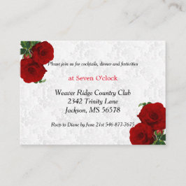 深いレッドローズ結婚フローラズ – 披露宴 エンクロージャーカード