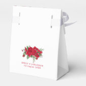 深いレッドローズ花模様名日付白 フェイバーボックス (裏面サイド)