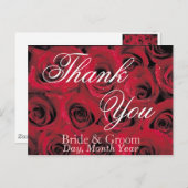 深いレッドローゼサンキューハガキ(1) ポストカード (正面/裏面)