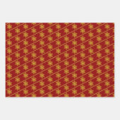 深いレッド及び金ゴールドスノーフレーク包装紙シート ラッピングペーパーシート (正面)