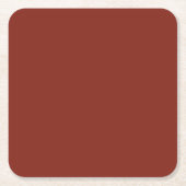 深いレッド秋秋シーズンカラ無地のー スクエアペーパーコースター (正面)