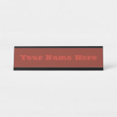 深いレッド秋秋シーズンカラ無地のー デスクネームプレート (正面)
