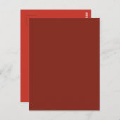 深いレッド秋秋シーズンカラ無地のー ポストカード (正面/裏面)