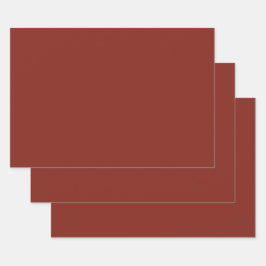 深いレッド秋秋シーズンカラ無地のー ラッピングペーパーシート