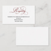 深いレッド結婚スクリプトのレジストリ情報カード エンクロージャーカード (正面/裏面)