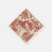 深いレッド&クリームクリスマスウィンターワンダーランド スタンダードカクテルナプキン (角)