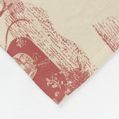 深いレッド&クリームクリスマスウィンターワンダーランド フリースブランケット (角)