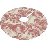 深いレッド&クリームクリスマスウィンターワンダーランド ブラッシュドポリエステルツリースカート (アングル)