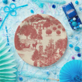 深いレッド&クリームクリスマスウィンターワンダーランド ペーパープレート (パーティー)