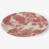 深いレッド&クリームクリスマスウィンターワンダーランド ペーパープレート (アングル)