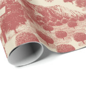 深いレッド&クリームクリスマスウィンターワンダーランド ラッピングペーパー (ロールコーナー)