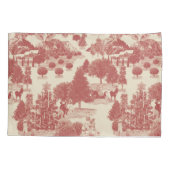 深いレッド&クリームクリスマスウィンターワンダーランド 枕カバー (裏面)