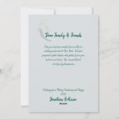 深いレッド&ソフトグリーン離れのクリスマスミニマル。 シーズンカード (裏面)