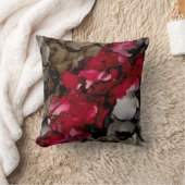 深いレッド、ブラウン、ブラック抽象芸術装飾用クッション クッション (ブランケット)