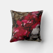深いレッド、ブラウン、ブラック抽象芸術装飾用クッション クッション (裏面)