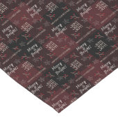 深いレッド&ブラックバッファロープレイド |明メリーるい ショートテーブルランナー (コーナー)