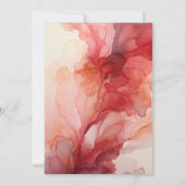 深いレッド、赤面ピンクとシルバー結婚のインク 招待状 (裏面)