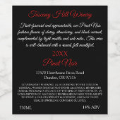 深いレッド – provencale （セット8）ブラックレッド ワインラベル (シングルラベル)