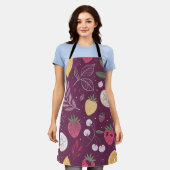 深いワインパープルフルーツエプロン エプロン (着用した状態)