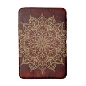 深いワインレッドマンダラ&金ゴールドグラムシモダンック バスマット (正面縦)