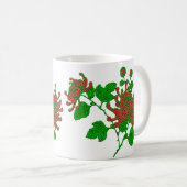 深い中国の赤のクモ菊 コーヒーマグカップ (正面右)