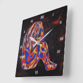 深い入考え スクエア壁時計 (傾斜)