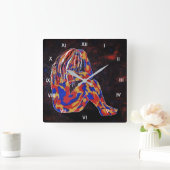 深い入考え スクエア壁時計 (ホーム)