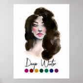 深い冬型シーズンカラー分析アート ポスター (正面)