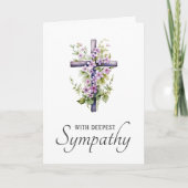 深い同情を寄せる紫色の花の花 カード (正面)