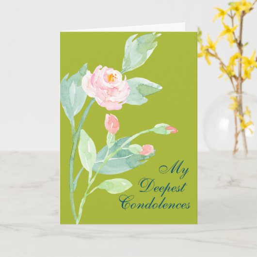 深い哀悼の意を込めたお悔やみカード カード (黄色い花)